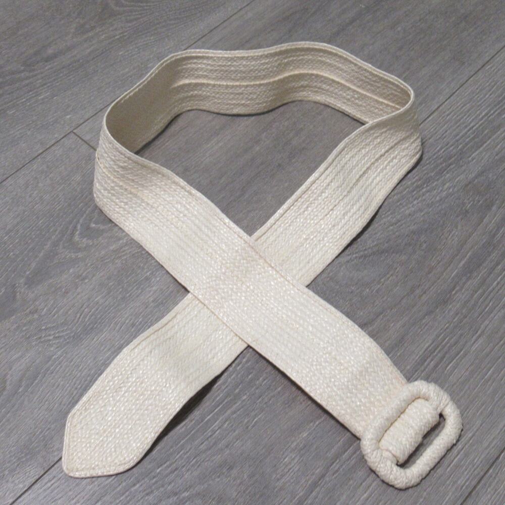 Rayman Ridless Classic Summer Waist Belt S Ivory Covered Slide Buckle Adj